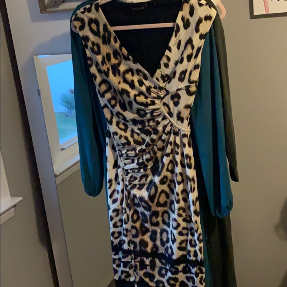 Roberto Cavalli leopard print fitted dress (sz 40